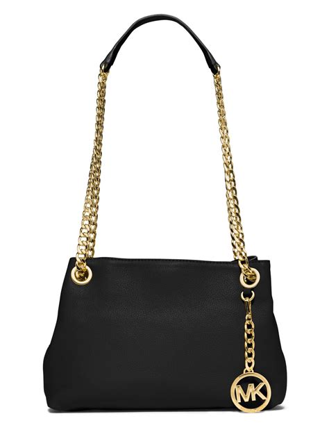 michael kors black purse with gold chain|black crossbody purse.